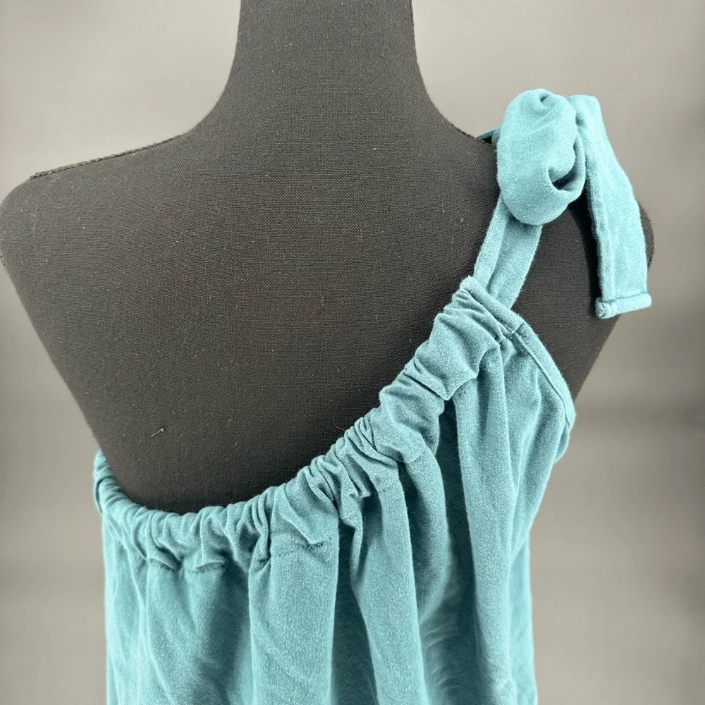 #79- BiBi One-Shoulder Teal Blue Top Size M - Picture 4 of 7